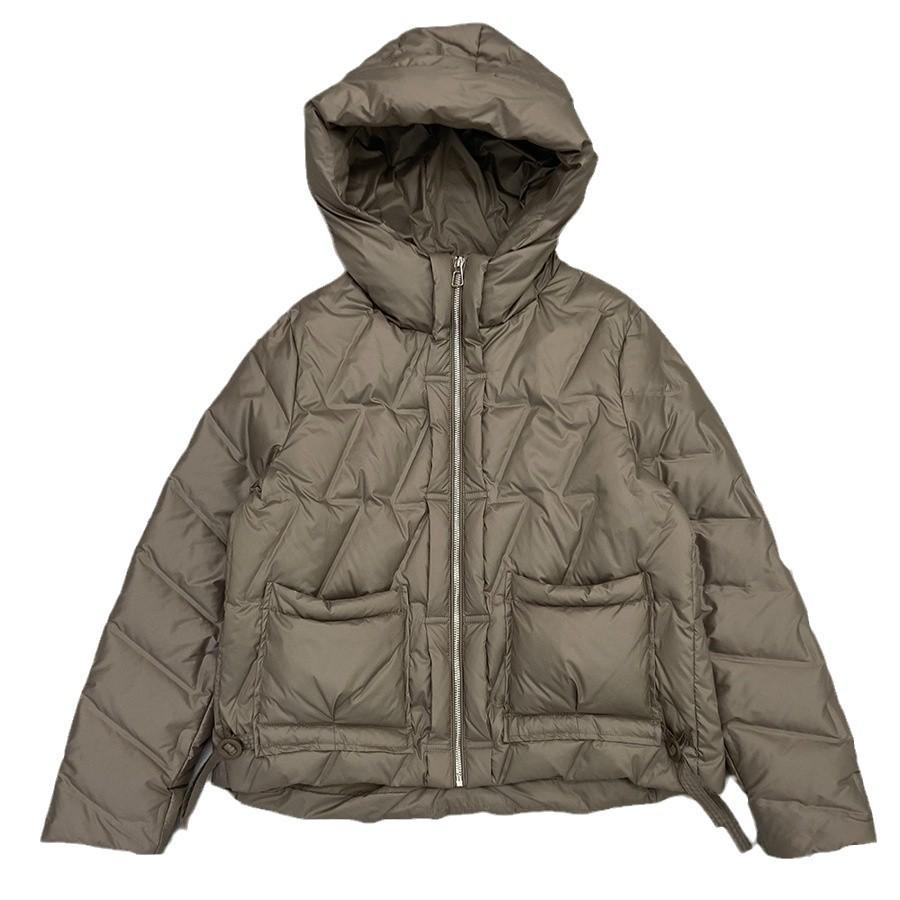 Winter new hooded pressed down jacket women's short loose fashion thin thin small coat