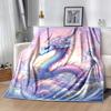 1pc Dragon Printing Lightweight Flannel Blanket, Comfortable and Warm Blanket, for Camping Sofa Bed and Couch Office, In All Seasons
