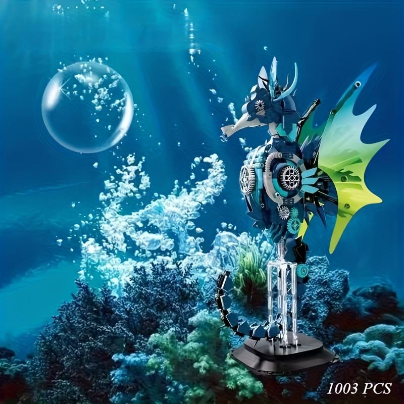 Horse Sea Building Block Set Ocean Animal World Building Block Model With Display Stand Perfect Gift For Building Block Model Enthusiasts