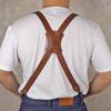 [TOURBON] Handcrafted X-shaped Suspenders, Genuine Leather, Unisex, Clip-on, Men's/Women's, Elegant Accessory, Ages 30s-50s, Gift/Present