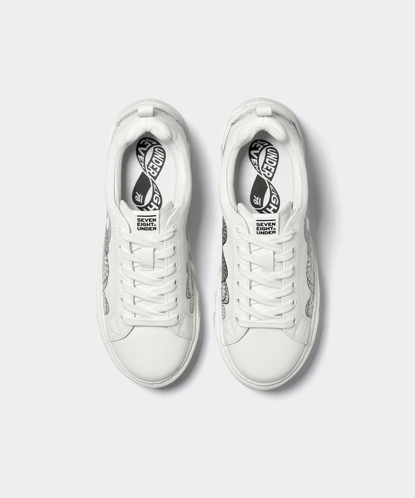 78Under M-5 Leather Graphic Low Top_White