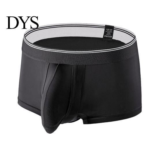 Breathable Boxer Shorts Men Underwear Elastic Mid-rise Tight Cut High Elasticity Boxers Briefs Solid Color Separated Elephant Panties Non-stretched