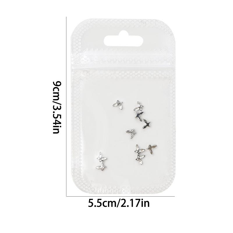 10Pcs Bow Knot Glitter Nail Charms Butterflies Assortment Resin 3D Nail Art Decoration Studs Accessories Supplies Women