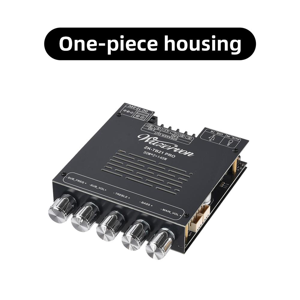 ZK-TB21 PRO 2.1 Channel Bluetooth Amplifier Board TPA3116D2 50W×2+145W Subwoofer DC12-24V USB Lossless Audio Decoding
