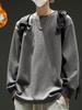 Herren Hoodie mit Rundhalsausschnitt - Neue Herbst/Winter Amerikanische Trendmarke, Lockerer Schnitt, Ohne Kapuze, Lässiges Oberteil