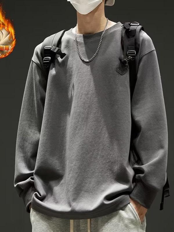 Herren Hoodie mit Rundhalsausschnitt - Neue Herbst/Winter Amerikanische Trendmarke, Lockerer Schnitt, Ohne Kapuze, Lässiges Oberteil