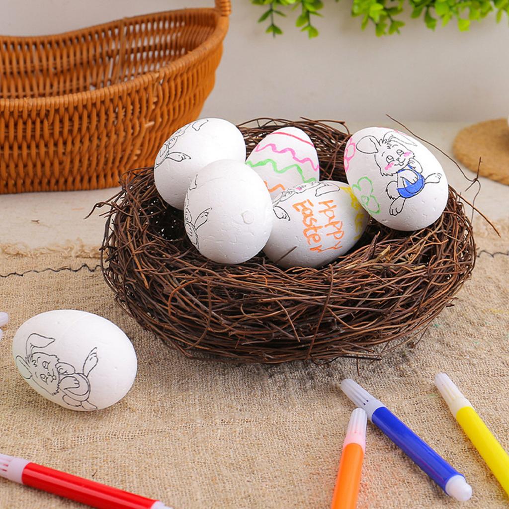 5pcs Sturdy Foam Easters Eggs For Painting And Decorating Portable for Family Activities and Easters Celebration