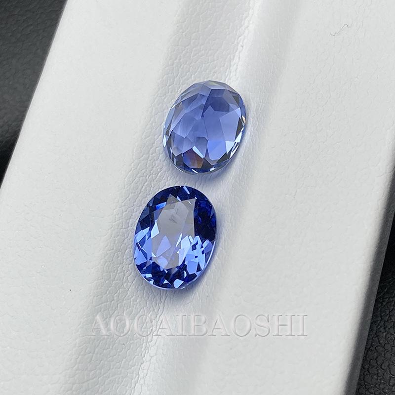 Kultivierter Blauer Saphir Kornblume Lose Steine Fassung Verschiedene Formen Schmuck Zubehör