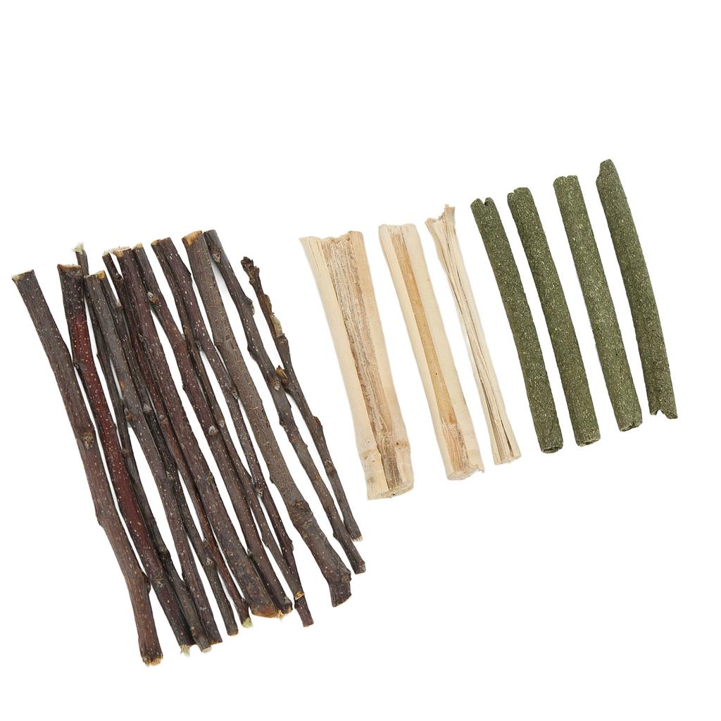 Hamster Chew Toy Set Safe Non Toxic Apple Branch Grass Stick Sweet Bamboo Mixed Molar Sticks