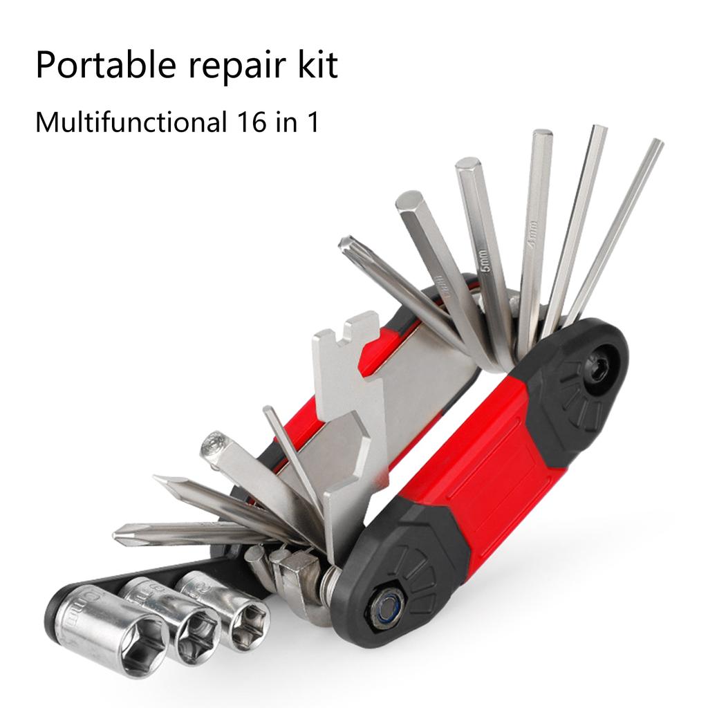 16 In 1 Multi-Function Bike Mechanic Repair Tool Portable Maintenance Tool for Mountain Road Bike Cycling Easy To Use