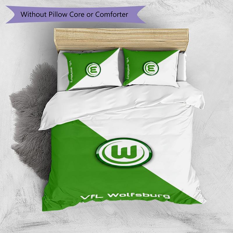 Juego de Ropa de Cama Estampado de 3 Piezas del VfL Wolfsburg FC Transpirable Funda Nórdica con Fundas de Almohada Ropa de Cama Decorativa para Dormitorio Hogar