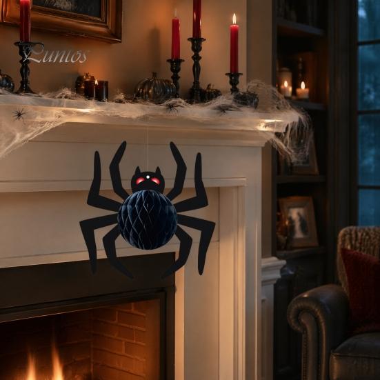 Hanging Party Supplies Halloween Honeycomb Ornament, Pumpkin Spider Paper Durable Reusable Decorations Decoration for Home Office Classroom