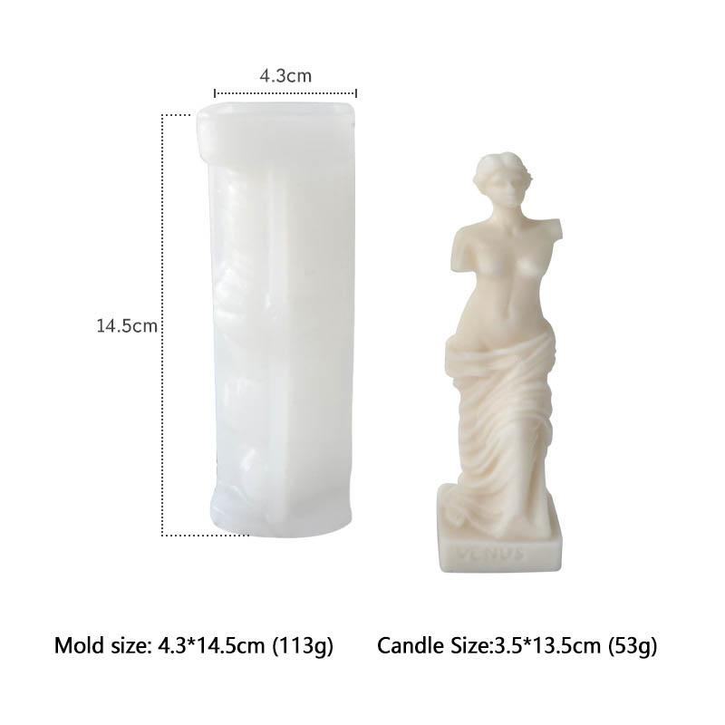 DIY Klassische Römische Säule Silikon Kerzenform 3D Statue der Venus Körper Aromatherapie Seife Gips Epoxidharz Form für Geschenke Dekor