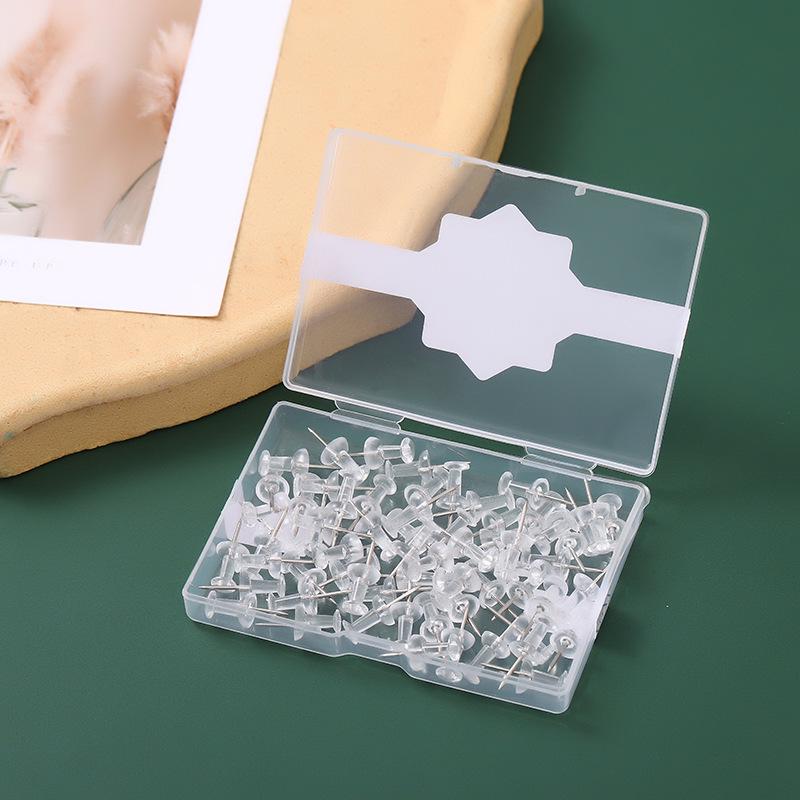 Transparent Rose Gold I-Shaped Push Pins: Decorative Cork Nails with Gold Finish