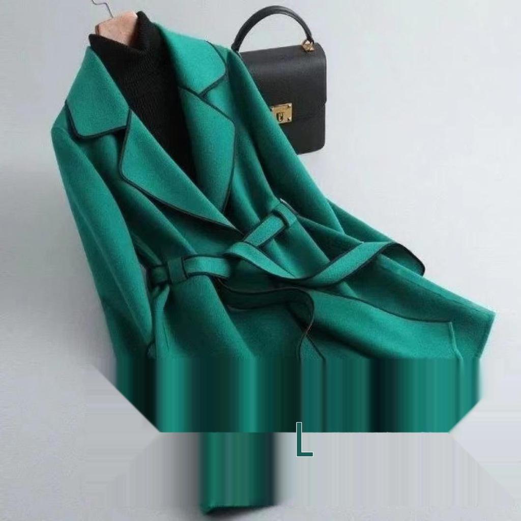 2025 Winter Women's Korean Style Double-Sided Wool Cashmere Mid-Length Loose Coat