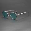 New light luxury round metal sunglasses men's and women's gold thin frame retro literary and versatile trend glasses