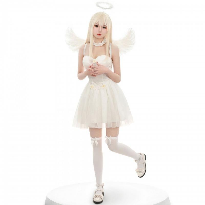 New Dark and White Angel Costumes, Black and White Elf Costumes, Cosplay, Masquerade, Halloween Costumes