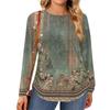 Womens Plus Size Tops Long Sleeve Shirts Round Neck Flowy Tunic Casual Loose Blouse L-5X