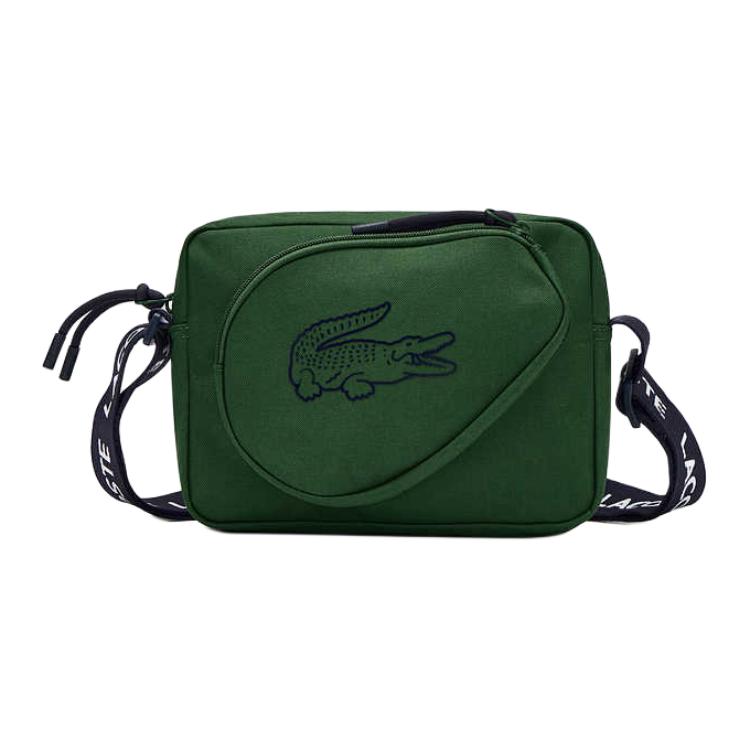 Lacoste Crocodile Print Fashion Versatile Crossbody Bag Unisex bags Green NU5194NZ-B01 Green