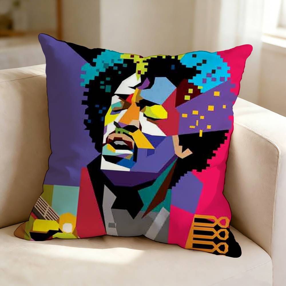 Retrostyle rock Performer JJimi HHendrix  Pillow Case Square DoubleSided Sofa Cushion Cover Bedroom Bedside Pillow