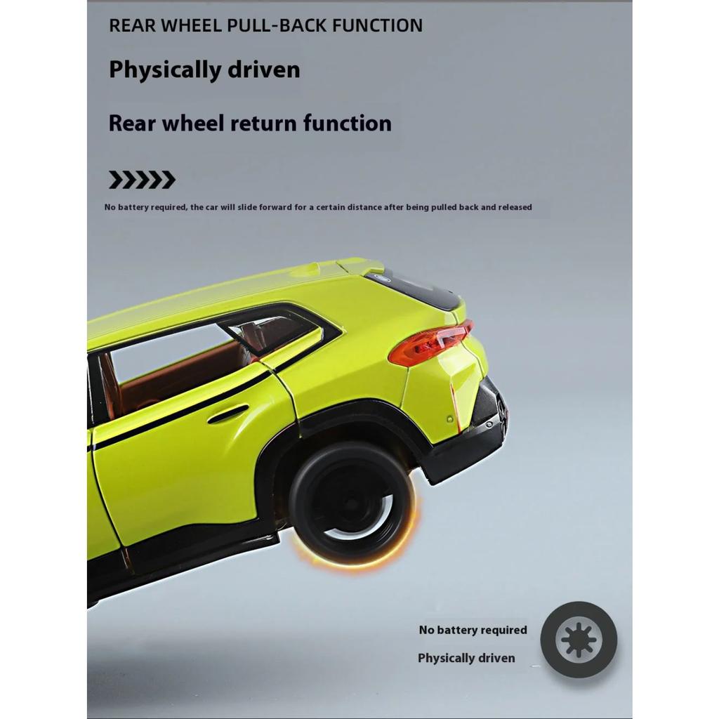 1/32 BMW XM Off Road SUV Vehicle Alloy Metal Diecast Car Model Sound & Light Indoor Collection Decorative Gift for Firend Box