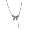 Elegant Statement Shiny Butterfly Pendant Necklace Rhinestone Chain for Women Bling Chain Crystal Choker Necklace Party Jewelry