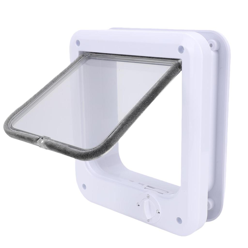 Pet Flap Door Multifunctional Minimalist Design 4 Way Control Cat Dog Swing Pet Door for Fence Window M(195x222mm