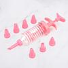 1 Set Pastry Nozzle Kit Food Grade Safe Pink DIY Baking Cake Decorating Syringe for Kitchen