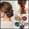 White Fang Scrunchie Hair Hair High AZ538 Tie, Accessory, Printed, Elasticity, Stylish, Women's, (Dark Green)