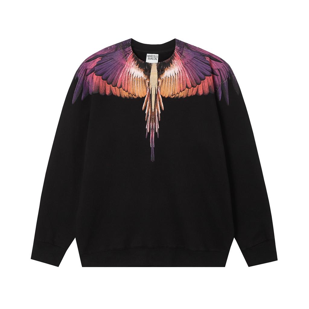 Sudadera MB Color Pluma Alas Fantasma Marcelo Marca de Moda Año de la Serpiente Relámpago Sudadera con Capucha para Pareja