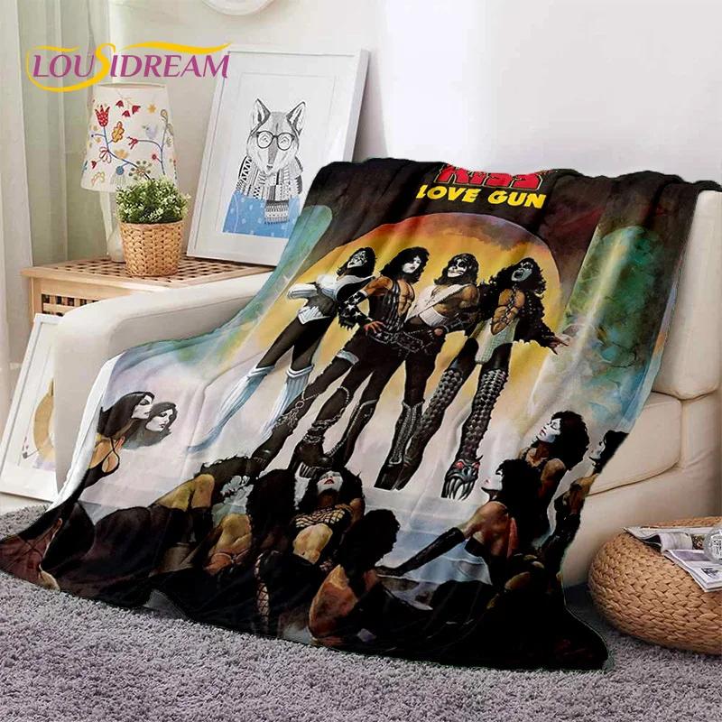 Kiss Rock Heavy Metal Band Gene Paul Soft Flannel Blanket for Bed Bedroom Sofa Picnic,Throw Blanket for Outdoor Leisure Nap Gift