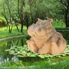 Decorazione Ippopotamo Statua Spruzzatore Realistico per Stagno Ippopotamo Statua Carina Ippopotamo Simulato Statua Animale in Resina Fontana per Giardino Casa