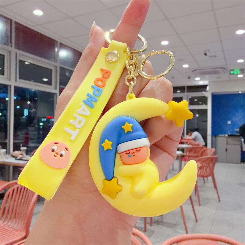 Cute Star Person Keychain Sun Moon Star Shape Bag Pendant Cartoon Star