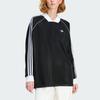 Adidas Originals 3-Stripes Jacquard Loose V-Neck Pullover Long Sleeve T-Shirt Women tops KD2897