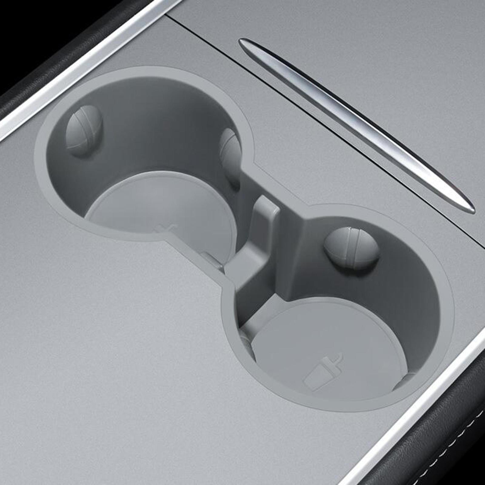 center Console Cup Holder Insert, Replacement Spare Parts Water Slot Slip Limit for Model Gray