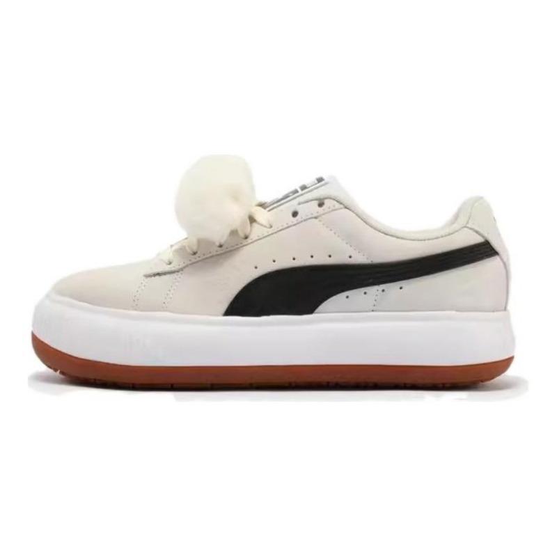 PUMA Mayu FURRYTAIL Women Low-top Height-boost Daily Casual Shoes White Black 403076-01 37