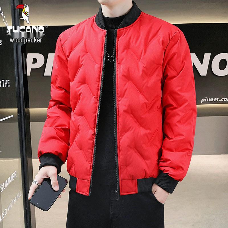 

Дятел Мужская Легкая Зимняя Хлопковая Бейсбольная Куртка - Теплая, Повседневная, Модная Верхняя Одежда XL красный