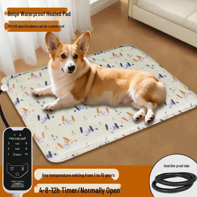 Pet Electric Heating Pad - Bite-Proof & Leak-Proof, Adjustable Temperature, Meets US & EU Standards
