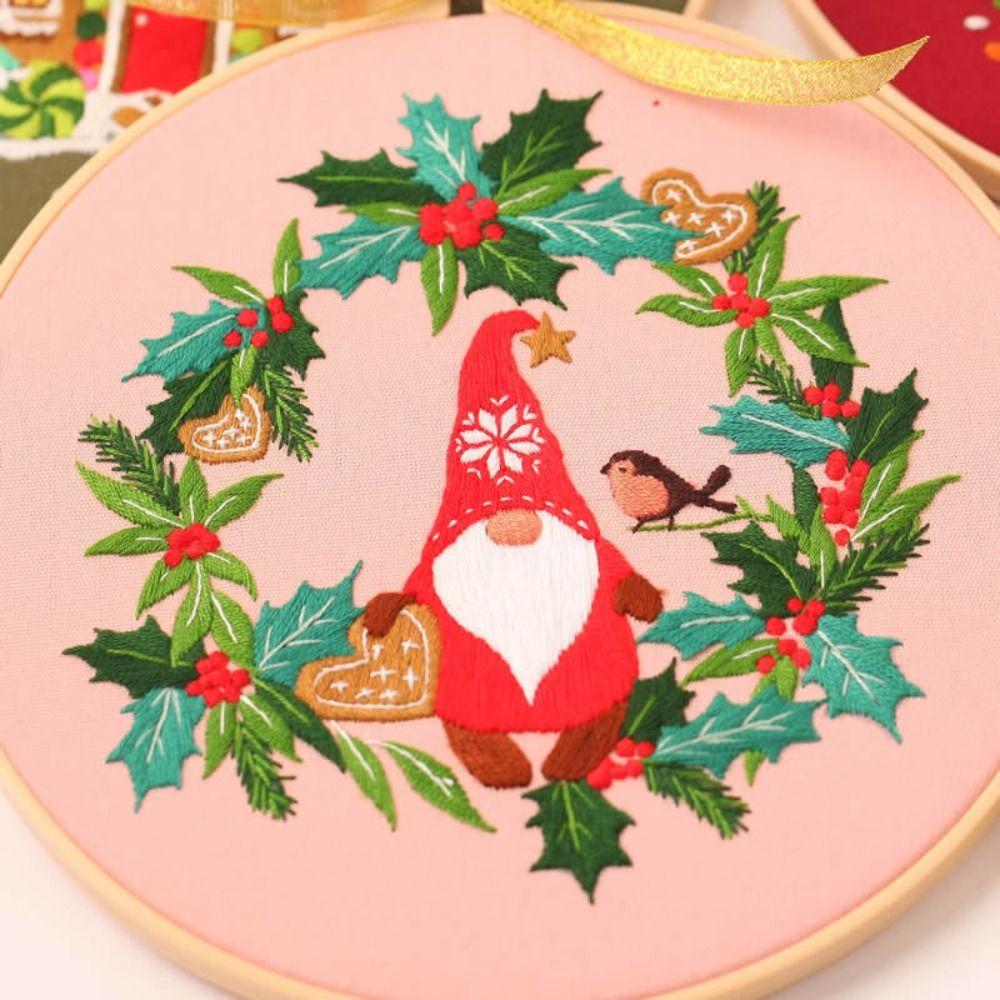 Handmade Christmas Embroidery Kit Colorful Embroidery Set Cross Stitch Set Beginner