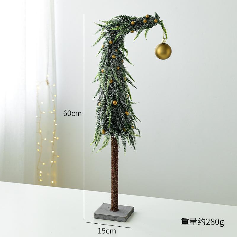 Christmas Decoration Mini 50cm Crooked Neck Christmas Tree Home Decoration Ornament Christmas Atmosphere Arrangement