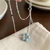 925 Sterling Silver Enamel Bead Colorful Flower Necklace for Women