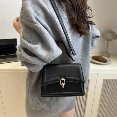 Handbag Bag Women's New Solid Color Texture Handbag Commuting Simple Messenger Small Square Bag