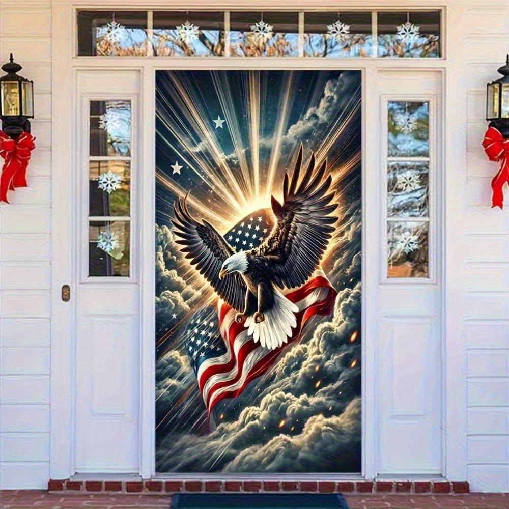 Patriotic Festival Door Banner: Polyester Hanging Flag Decoration