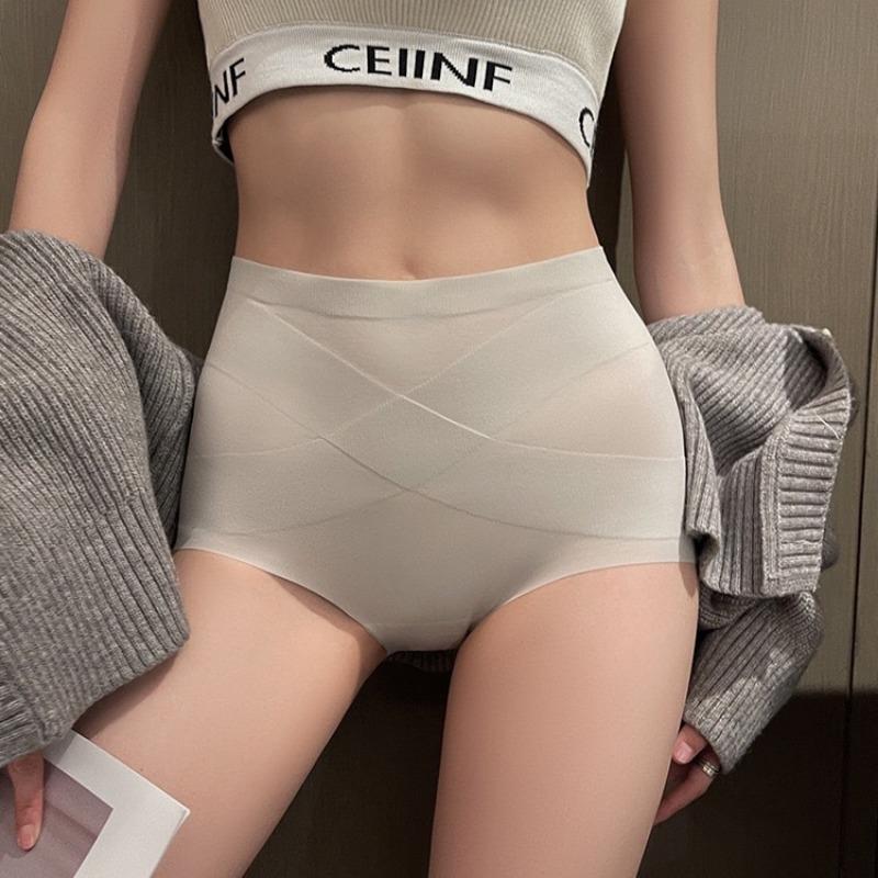 Light Luxury Abdominal Shaping Hip Lifting Antibacterial Briefs Traceless High Waisted Underwear for Women Panties