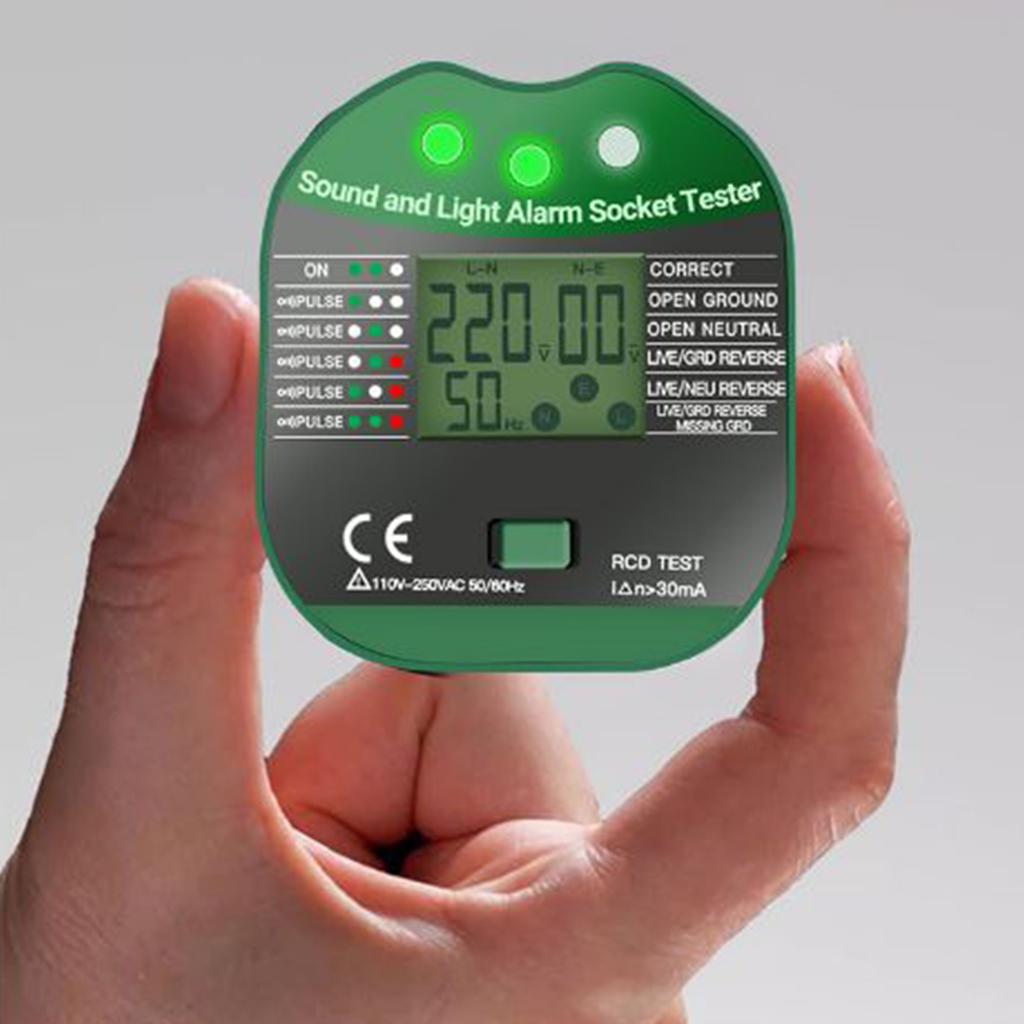 Upgraded Socket Tester Circuit Testers RcdPlug Tester Mains Outlet Tester with LCDDisplay Digital Electrical Voltages