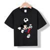 MC-97 MINISO 2026 Summer Mickey Mouse Soccer Kids 100% Cotton T-Shirt Boys Sports Cartoon Print Short Sleeve Top