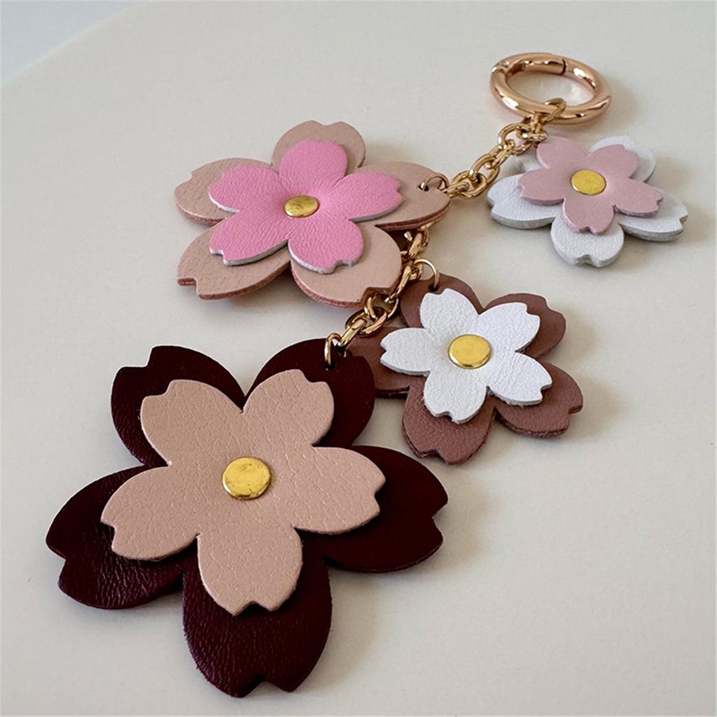 Flower Keychain Purse Embellishment Car Keychain Mobile Phone Strap Fashionable Key Holder for Youthful Women Bags