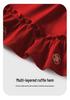 Youqi Red Princess Dress for Baby Girls' 100-Day and First Birthday Autumn Wear