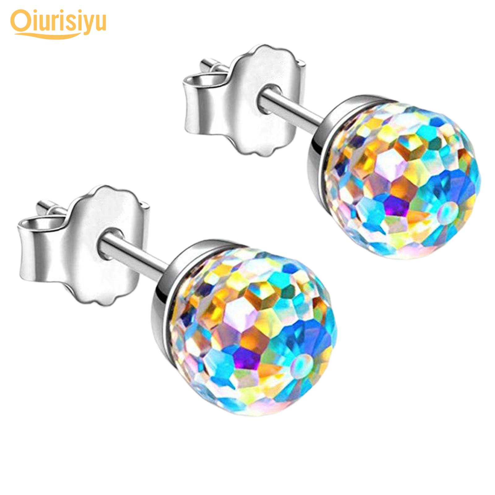 

Женские серьги-гвоздики с искусственным хрустальным шаром 8 mm разноцветный