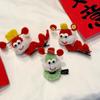 Cartoon Chinese New Year Headwear God of Wealth Cute Animals Hair Clip Red Snake Hairpin  Children